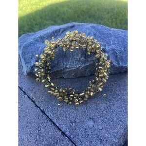 POTTERY BARN Amber PEPPER BERRY GLASS CANDLE PILLAR RING  B-tray